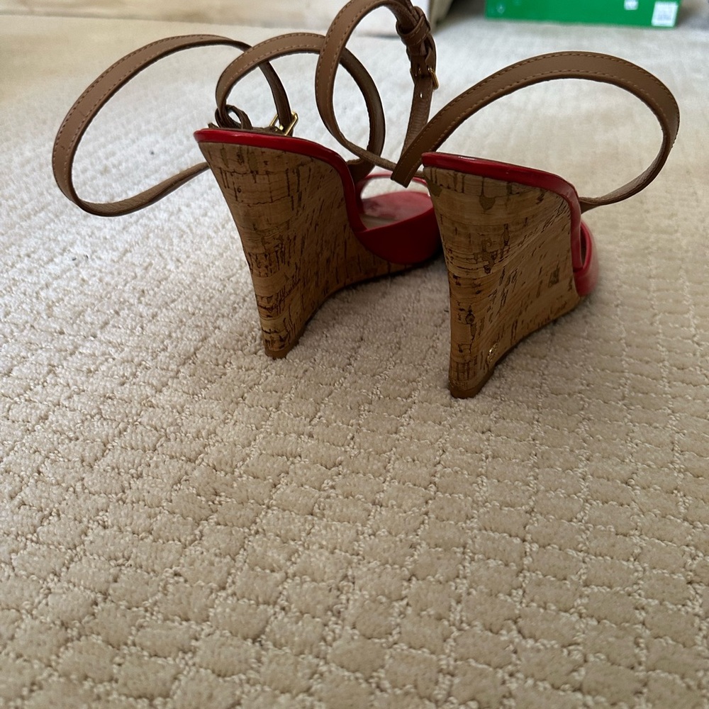 Tory Burch Red and Tan Heels - Picture 3 of 6